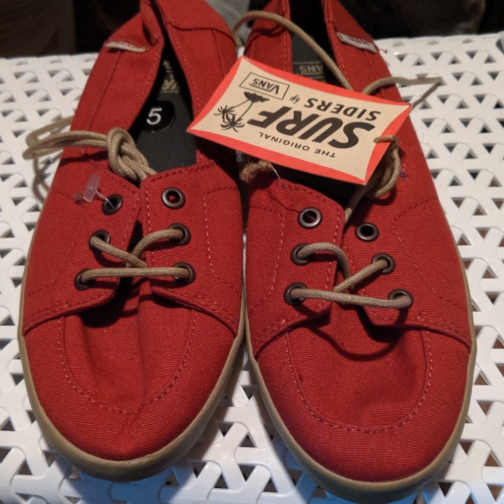 NWT Vans Surf Siders - Red Womens Size 5